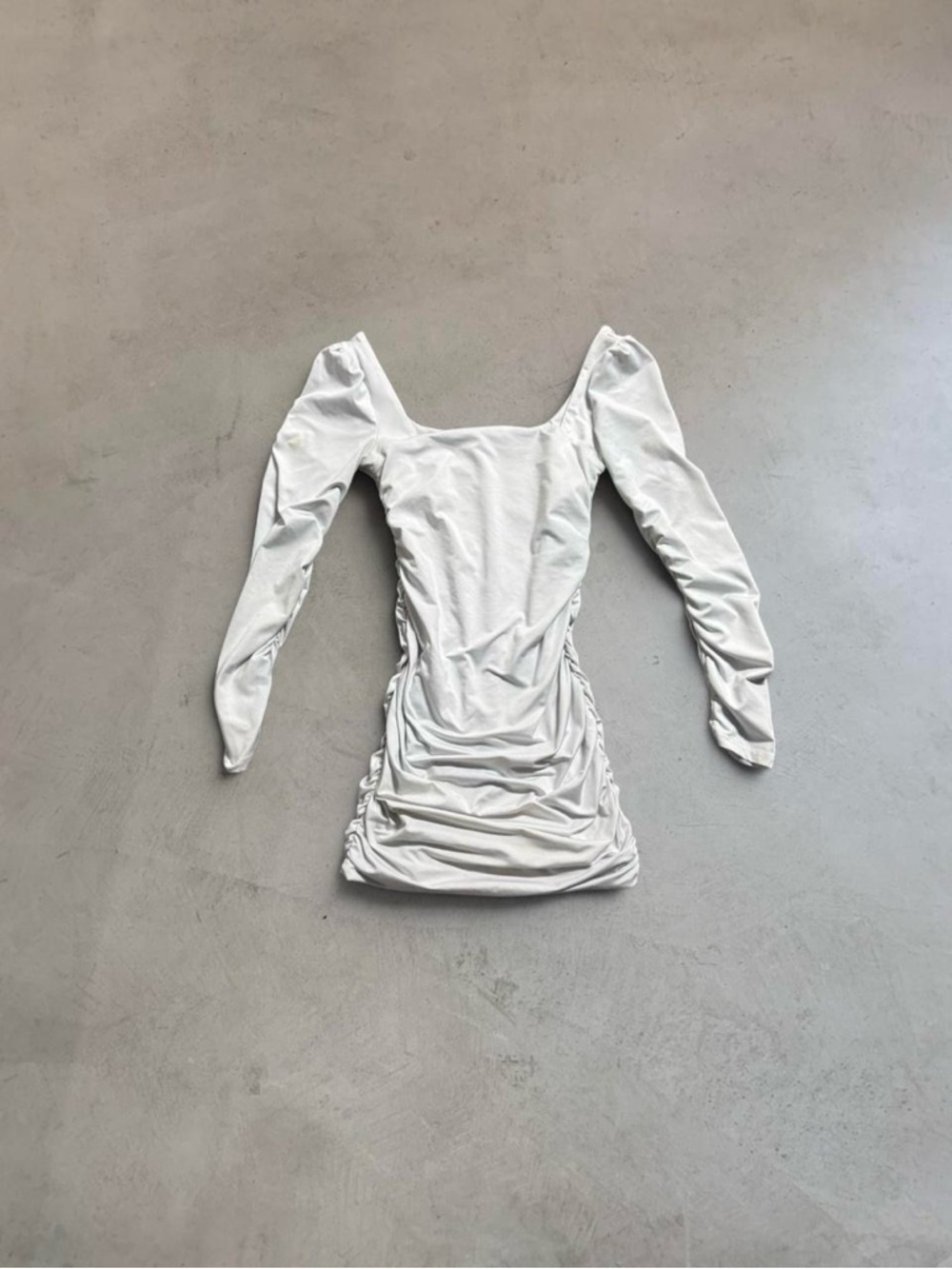 Ruched Bodycon V-Back Mini Dress